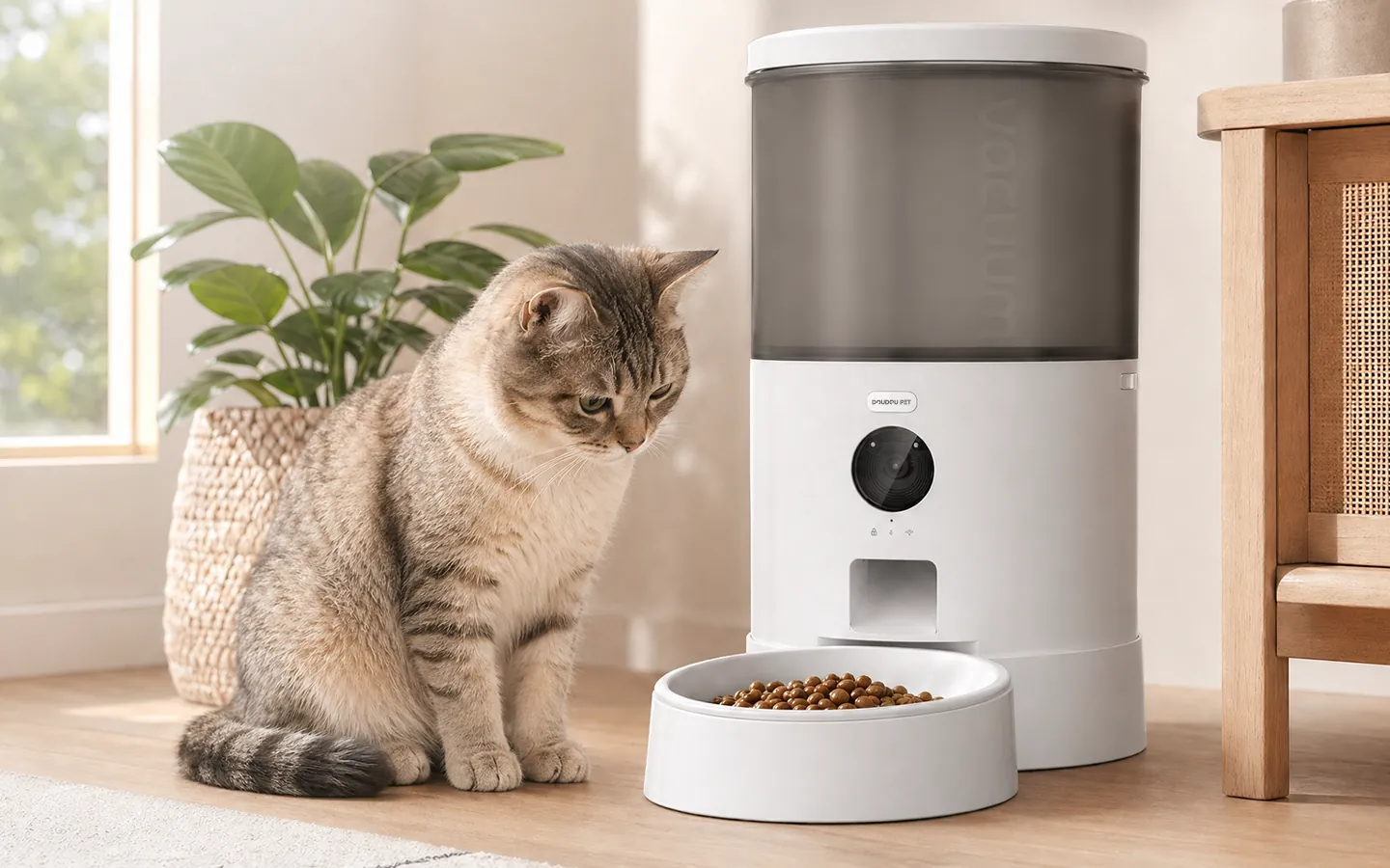 DOUDOU PET vacuum automatic pet feeder freshness chamber